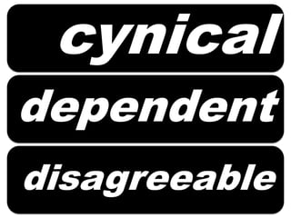 Debacle Inimical Word Wall Negative Personality Traits | PPTX