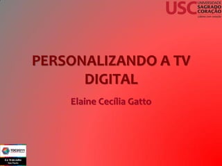 PERSONALIZANDO A TV
      DIGITAL
    Elaine Cecília Gatto
 