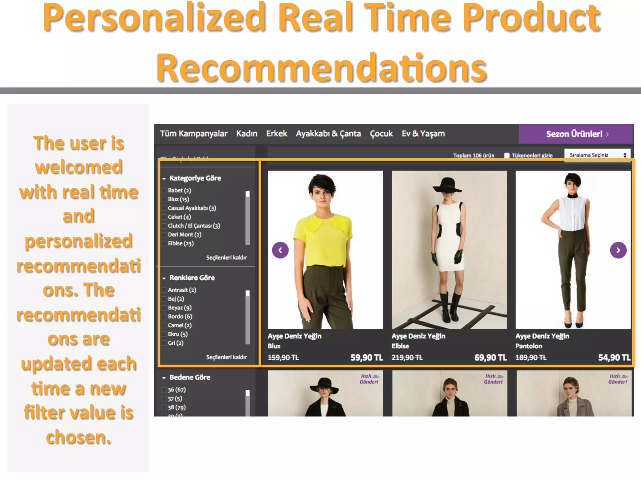 Personalized Offers
The existing
homepage
Personalized
discount
on the
most visited
item
Birthday
gift in the
form of a
discount
coupon
10% discount
if the first-
time
visitor is
about to
leave
the site
 