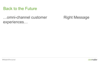 11
Back to the Future
…omni-channel customer
experiences…
Right Message
#MakeItPersonal
 