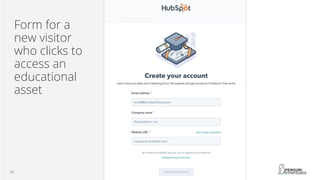 Form for a
new visitor
who clicks to
access an
educational
asset
 