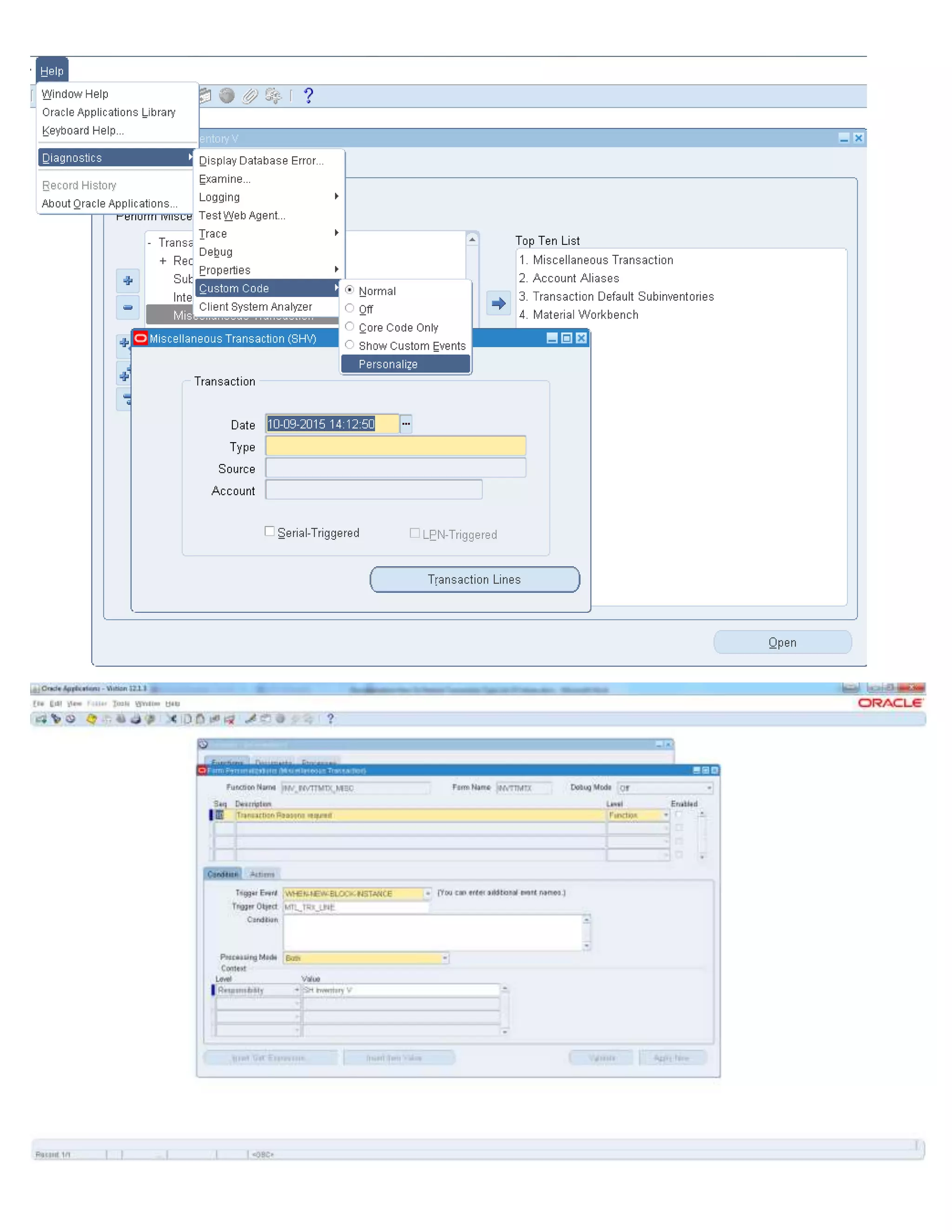 Personalization how to restrict transaction type list of values | DOCX
