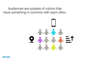 Audiences are subsets of visitors that
have something in common with each other.
 