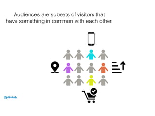 Audiences are subsets of visitors that
have something in common with each other.
 