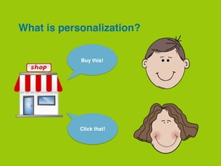 What is personalization?
Click that!
Buy this!
 