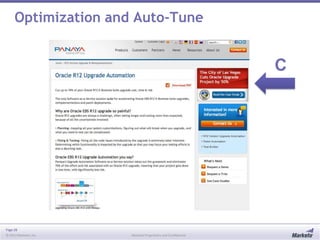Optimization and Auto-Tune

C

Page 28
© 2013 Marketo, Inc.

Marketo Proprietary and Confidential

 
