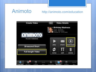 Animoto http://animoto.com/education
 