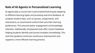 Personalized Learning with AI Agents Revolutionizing Education | PPTX
