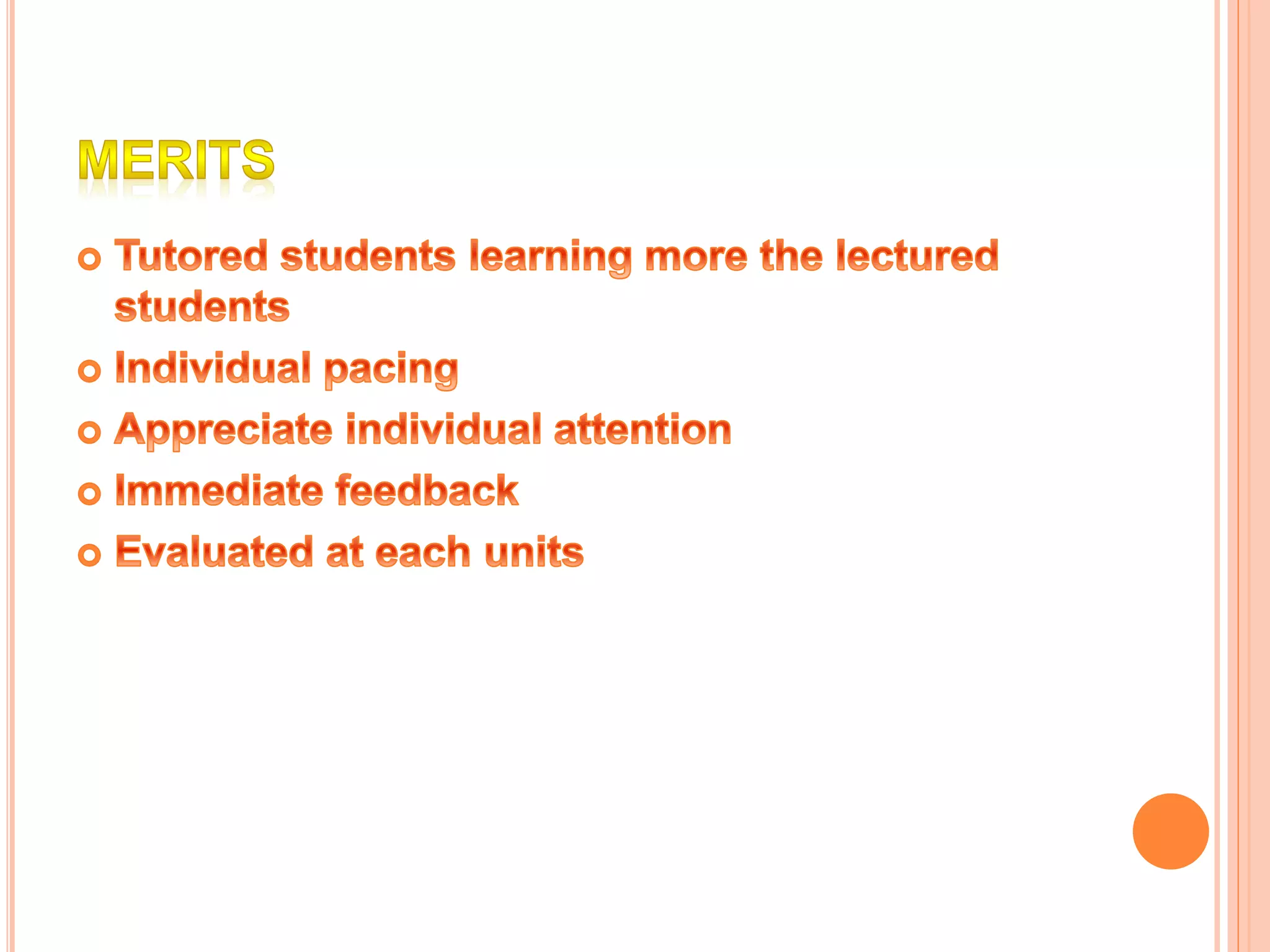 Personalized System of Instruction(PSI)Keller plan