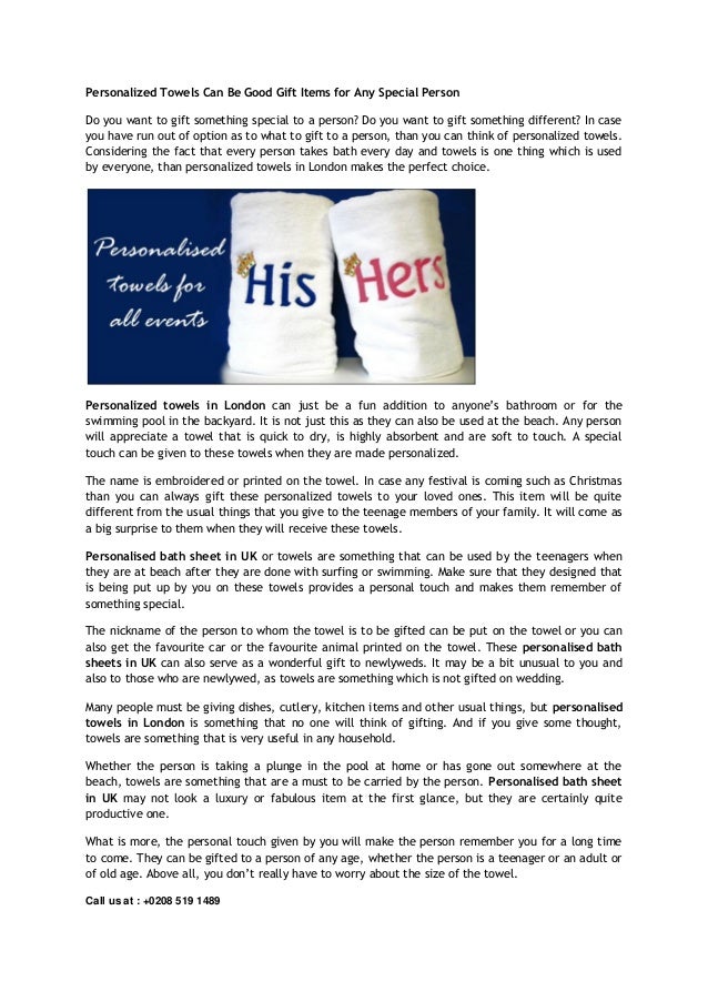 Personalized Towels Can Be Good Gift Items For Any Special Person