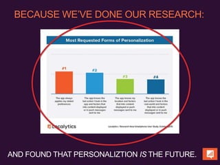 BECAUSE WE’VE DONE OUR RESEARCH:
AND FOUND THAT PERSONALIZTION IS THE FUTURE.
 