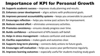 Framework for Developing Personal Key Performance Indicators (KPIs) | PDF