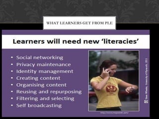 WHAT LEARNERS GET FROM PLE
 