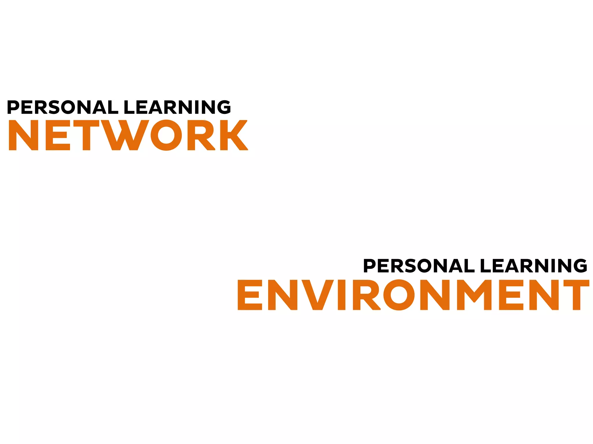 NETWORK 
PERSONAL LEARNING 
ENVIRONMENT 
PERSONAL LEARNING 
 