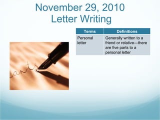 Personal letter | PPT