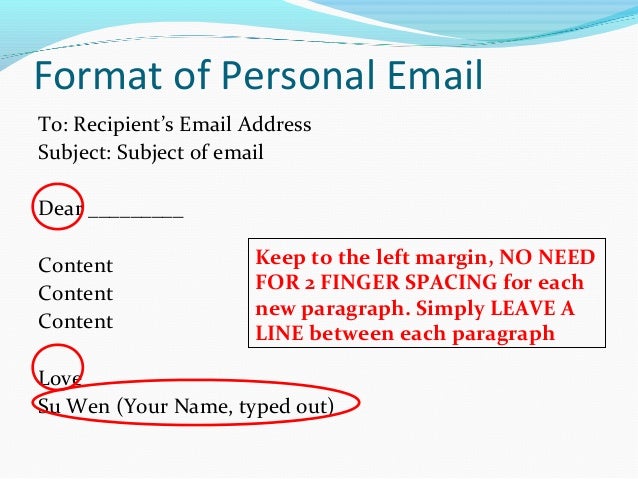 how to format a personal letter