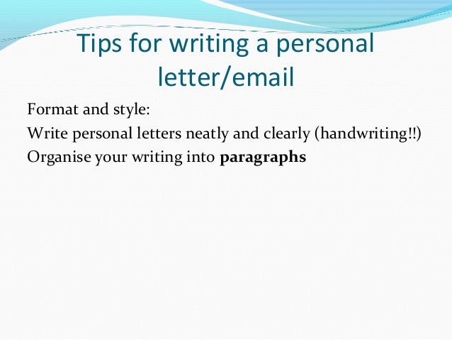 how to format a personal letter