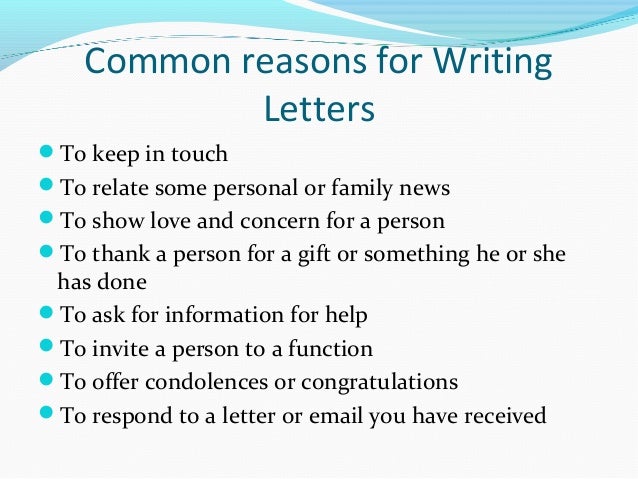 what are personal letters