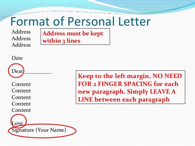 how to write a personal letter personal letter formats
