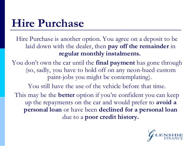 Car Finance Personal Loan Or Hire Purchase