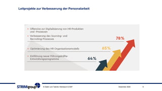 Leitprojekte zur Verbesserung der Personalarbeit
© Daten und Talente; Kienbaum & SAP 9Dezember 2020
 