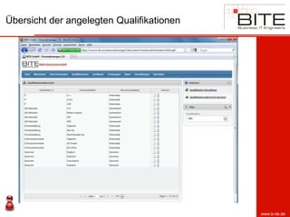 Übersicht der angelegten Qualifikationen




                                           www.b-ite.de
 
