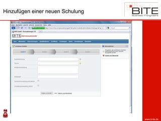 Hinzufügen einer neuen Schulung




                                  www.b-ite.de
 