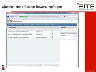 Übersicht der erfassten Bewertungsfragen




                                           www.b-ite.de
 