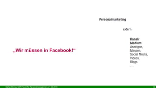 Stefan Döring, SAP-Forum für Personalmanagement, 21.04.2015 14
„Wir müssen in Facebook!“
 