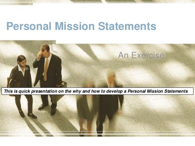 developing personal mission statement