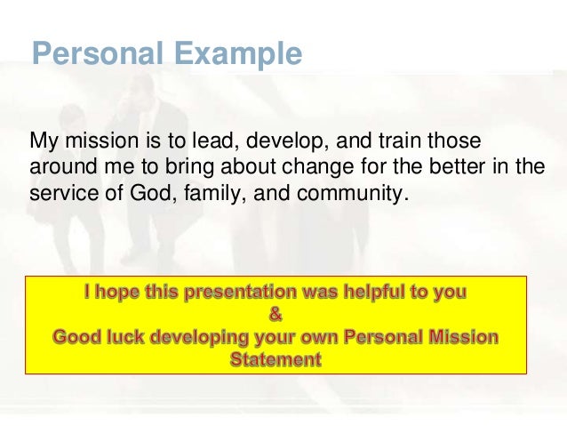 developing a personal mission statement
