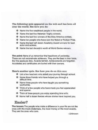 Personal Mission Statement Workbook 