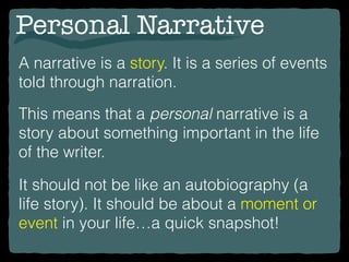 personal narrative story