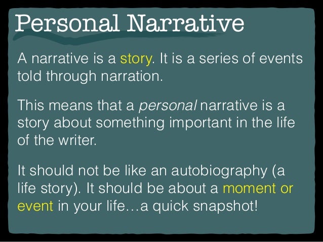 a personal narrative is
