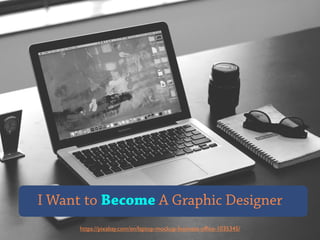 https://pixabay.com/en/laptop-mockup-business-ofﬁce-1035345/
I Want to Become A Graphic Designer
 