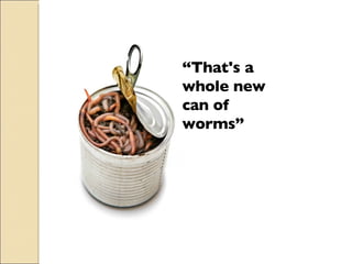 “ That's a whole new can of worms” 