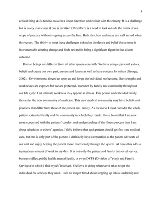 Personal philosophy of nursing