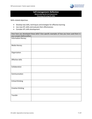 Myp Personal Project Guide.pdf personal projectbooklet for myp5 student | PDF