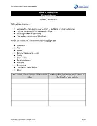 Myp Personal Project Guide.pdf personal projectbooklet for myp5 student | PDF