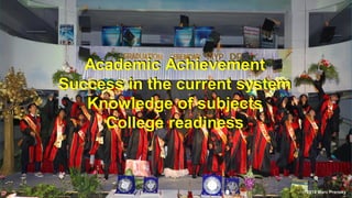 Academic Achievement
Success in the current system
Knowledge of subjects
College readiness
© 2016 Marc Prensky
 