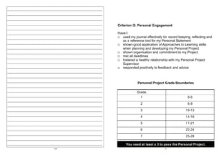 Personal Project Student Guide And Process Journal | PDF