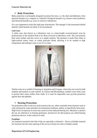 Lab Construction Protection Personal protective equipment | PDF