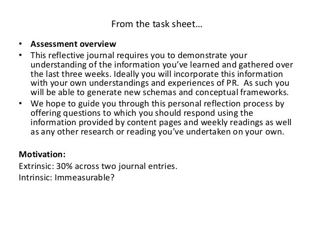 Personal Reflection Writing