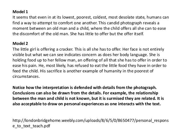 Essay personal response