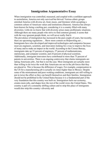 Immigration Thesis Statement Examples Personal Responsibility Essay.pdf