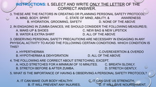 Personal Safety Protocol during Moderate-Vigorous Physical Activities ...