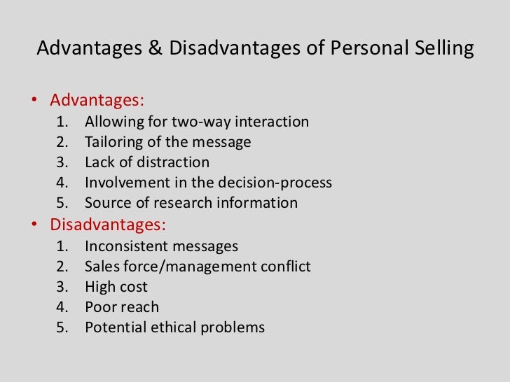 disadvantages of personal selling