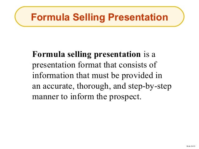 personal selling and sales management sales presentation format