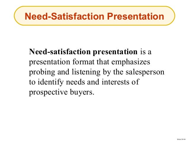 personal selling and sales management sales presentation format
