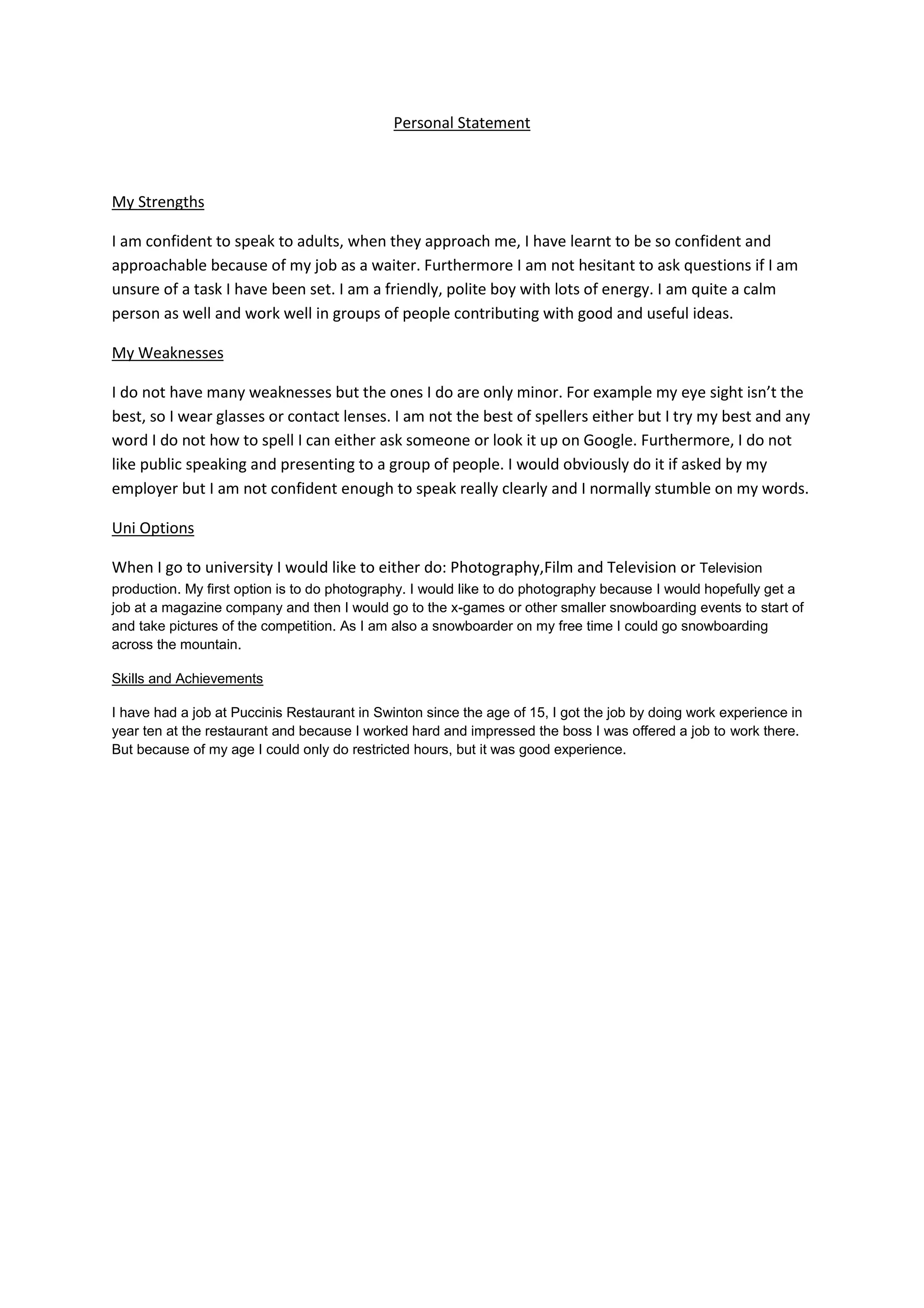 Personal statement | DOCX